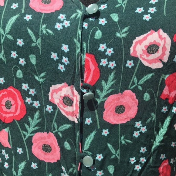 🚨B2G1 MATILDA JANE Green Pink Blue Floral Button Up Top - Picture 4 of 5